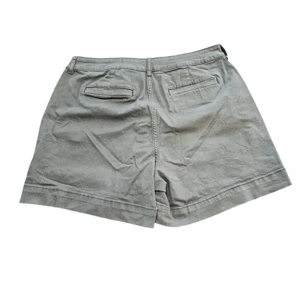 Simply Vera Wang Mid Rise Shorts Denim Bottoms Womens Plus Size 16 Olive Green - Picture 2 of 8